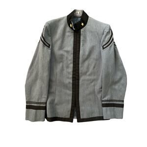 US Military West Point Cadet 1986 Fitted Medium Full Zip Blue Jacket